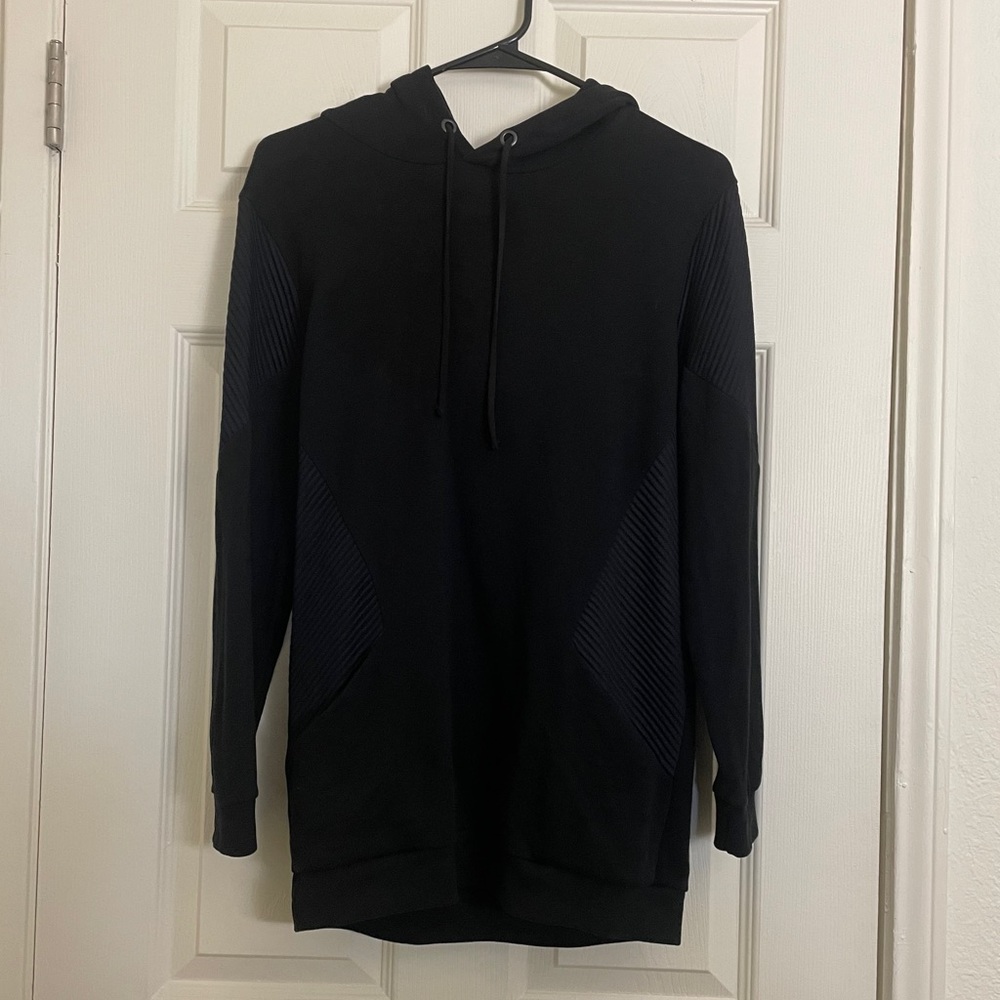 All saints stripe details black oversized hoodie